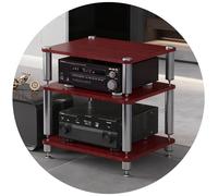 Wzmazingly Étagères HiFi À 2/3/4 Niveaux Meuble TV Tour De Rangement Audio Meuble Multimédia en Bois pour La Maison, Salle De Conférence, Studio De Jeu(Teak Color,3 Tier-60cm Tall)