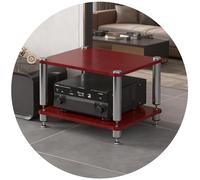 Wzmazingly Étagères HiFi À 2/3/4 Niveaux Meuble TV Tour De Rangement Audio Meuble Multimédia en Bois pour La Maison, Salle De Conférence, Studio De Jeu(Teak Color,2 Tier-40cm Tall)