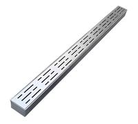 Wzmazingly Kit De Caniveau De Tranchée avec Embout/Sortie, Slim Caniveaux en Acier Inoxydable, Allée Sol Crépines De Gouttière pour Jardin Terrasse(with End,100x7x5cm)