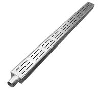 Wzmazingly Kit De Caniveau De Tranchée avec Embout/Sortie, Slim Caniveaux en Acier Inoxydable, Allée Sol Crépines De Gouttière pour Jardin Terrasse(with Outlet,100x7x5cm)
