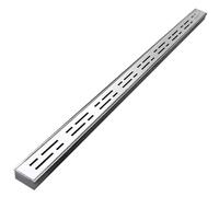 Wzmazingly Kit De Caniveau De Tranchée avec Embout/Sortie, Slim Caniveaux en Acier Inoxydable, Allée Sol Crépines De Gouttière pour Jardin Terrasse(with End,100x5x3cm)