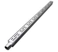 Wzmazingly Kit De Caniveau De Tranchée avec Embout/Sortie, Slim Caniveaux en Acier Inoxydable, Allée Sol Crépines De Gouttière pour Jardin Terrasse(with Outlet,100x5x5cm)