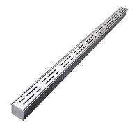 Wzmazingly Kit De Caniveau De Tranchée avec Embout/Sortie, Slim Caniveaux en Acier Inoxydable, Allée Sol Crépines De Gouttière pour Jardin Terrasse(with End,100x5x5cm)