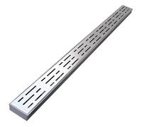 Wzmazingly Kit De Caniveau De Tranchée avec Embout/Sortie, Slim Caniveaux en Acier Inoxydable, Allée Sol Crépines De Gouttière pour Jardin Terrasse(with End,100x10x3cm)