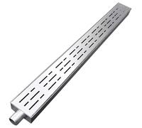 Wzmazingly Kit De Caniveau De Tranchée avec Embout/Sortie, Slim Caniveaux en Acier Inoxydable, Allée Sol Crépines De Gouttière pour Jardin Terrasse(with Outlet,100x10x3cm)