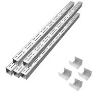 Wzmazingly Kit de Caniveaux de Drainage Extérieur Étroit, Caniveau en Acier Inoxydable 304, avec Raccords D'extension, Grilles D'égout pour Le Drainage des Eaux Pluviales(5 Pack,100x5x3cm)