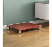 Wzmazingly Meuble Chaine HiFi Armoire AV, Support Moderne pour Platine Vinyle, Multifonctionnel Meuble De Rangement Multimédia, pour Salon, Home Cinéma, Chambre(Teak Color,1 Tier-10cm Tall)