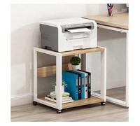 Wzmazingly Meuble HiFi À 2/3 Niveaux, Support D'imprimante, Armoire De Rangement Multimédia en Bois, Hauteur Réglable Étagère Audio AV pour Maison/Bureau/Cinéma(White,50x40x49cm)
