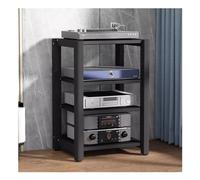 Wzmazingly Meuble HiFi/Support D'imprimante, Meuble Audio Tour Multimédia À 4/5 Niveaux, Support pour Tourne-Disque avec Étagères Réglables, Support De Rangement Multimédia(Style C,50x60x85cm)