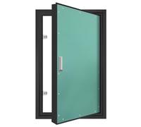 Wzmazingly Porte De Révision En Métal Avec Serrure, Plaque De Plâtre Couvercle De Trappe D'inspection En Aluminium, Peut Être Peint Porte Cachée Pour Inspection Et Couverture(Black#2,300x600mm/12x24in