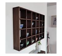 Wzmazingly Porte-tasses À Café À 6-50 Compartiments Vitrine Etagere Bois, Fixation Murale, Gain De Place, Porte-tasses Organisateur De Rangement, Pour Tasses À Thé Et À Café(12 Grid/34.5x45.5cm)