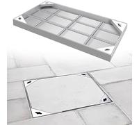 Wzmazingly Rectangulaire Couvercle Et Cadre De Regard, Remplacement Couvercle D'égout Montage Encastré, Couvercle De Fosse Septique En Acier Inoxydable 304, Pour Trottoir/Allée(40x65cm)