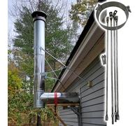 Wzmazingly Support De Conduit De Cheminée, Tuyau De Poêle À Bois Universel Et Rallongé Supports Muraux, Résistant Aux Intempéries Kit De Renfort De Toiture En Acier Massif(Diameter 22.5cm)