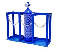 Wzmazingly Support Pour Bouteille D'oxygène, Rack De Rangement En Acier Pour Bouteilles De 4 Et 5 Litres, Support Stable Pour Bouteille D'oxygène Avec Chaîne De Sécurité(Blue,L-57cm)