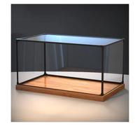 Wzmazingly Vitrine pour Objets De Collection, Vitrine en Acrylique Transparent avec Socle en Bois, Boîte De Rangement Empilable pour Figurines, Maquettes Et Jouets(80x15x15cm)