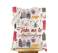 WZMPA Amsterdam Sac à cosmétiques de voyage Pays-Bas Amsterdam Souvenir Cadeau Take Me To Amsterdam Pochette zippée Amsterdam Travel Merchandising, Prenez Amsterdam TG, Coupe :