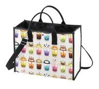 WZMPA Boba Drinks Kawaii Trousse de maquillage Boba Tea Cadeau Boba Thé au lait Kawaii Pochette à fermeture éclair pour femmes et filles, Boba Kawaii BG, Coupe :