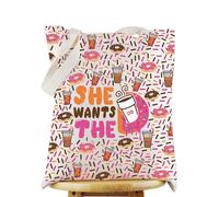 WZMPA Donuts and Coffee Cosmetic Makeup Bag Donuts Lover Gift She Wants The Donuts Makeup Pouch Bag For Friend Family, Elle veut le F TG, Coupe :