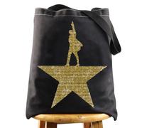 WZMPA Hamilton Broadway Sac fourre-tout réutilisable pour les fans de Hamilton Theater Shopping Sac d'épicerie pour les amateurs de musique de Broadway, Hamilton Bl Tg, Large