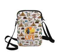 WZMPA Sac à bandoulière amusant pour randonnée, camping, amant, cadeau, randonnée, sac à bandoulière Life Is The Best Life, Randonnée Life CB, medium