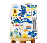 WZMPA Sac fourre-tout de voyage Ukraine - Cadeau de vacances en Ukraine - Sac d'épicerie - Cadeau inspiré de la colombe de la paix, Ukraine, Large