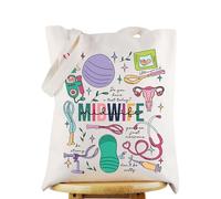 WZMPA Sac fourre-tout en toile pour sage-femme, cadeau de reconnaissance pour infirmière, sage-femme, sac à bandoulière, Sage-femme Tg, Large