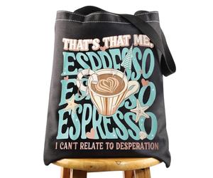 WZMPA Sac fourre-tout expresso avec paroles de chanson pour fans de chanson « That's That Me » Espresso Sac à bandoulière pour chanteur Concert Merch (Espresso Bl TG)
