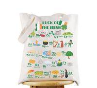 WZMPA Sac fourre-tout irlandais pour la Saint-Patrick - Cadeau de la Saint Patrick - Sac à bandoulière - Motif trèfle, Luck of the Irish Tg, medium