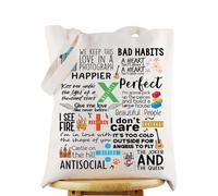 WZMPA Sac fourre-tout pour album de chanteur, cadeau pour les fans d'Ed Singer + - x ÷ Soustract Divide Multiply Sac d'épicerie Song Lyric Merchandising, Mauvaises habitudes Tg, Large