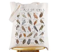 WZMPA Sac fourre-tout réutilisable avec motif chouette - Cadeau idéal pour les amoureux des hiboux