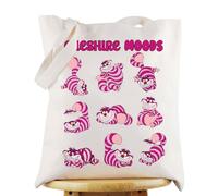 WZMPA Sac fourre-tout réutilisable motif chat du Cheshire Alice et Cheshire pour fans du Cheshire, Cheshire Moods Tg, medium