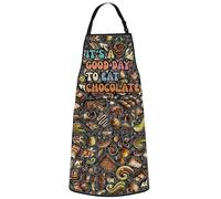 WZMPA Tablier de cuisine avec inscription « It's A Good Day To Eat Chocolate Dessert », Mangez du chocolat Ap, Medium