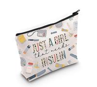 WZMPA Trousse de maquillage à insuline pour diabète - Cadeau de sensibilisation au diabète - Just A Gil That Needs - Trousse à fermeture éclair pour diabétique, Just a girl insulin, Coupe :