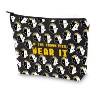 WZMPA Trousse de maquillage avec fermeture éclair pour femme et fille Motif couronne, Wear It Bl, Coupe :