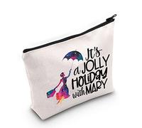 WZMPA Trousse de maquillage avec parapluie pour les fans de film « It's Jolly Holiday with Mary » - Pochette de maquillage zippée pour femmes et filles (Holiday With Mary), Vacances avec Marie, Coupe