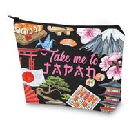 WZMPA Trousse de maquillage de voyage japonaise avec fermeture éclair - Cadeau souvenir du Japon - Cadeau de culture japonaise, Take Japan Bl, Coupe :