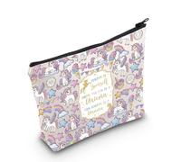 WZMPA Trousse de maquillage licorne arc-en-ciel Cadeau pour amoureux de licorne Always Be Yourself Unless You Can Be A Unicorn Pochette zippée Merch, Yourself Unicorn, Coupe :