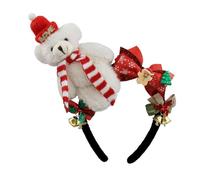 Wzmzjy Bandeau Ours de Noël - Cadeau de Fête - Accessoire de Tête de Noël pour Anniversaire Ou Carnaval, Blanc Noir