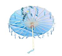 Wzmzjy Chinoise de Danse Parapluie Ancien Imitation Papier Huilé Conception Élégante en Soie avec Franges Adapté pour Les Séances Photo et, Style C