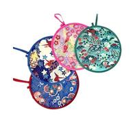 Wzmzjy Lot de 4 éventails Pliables en Forme de Disque Volant, Accessoires Portables pour Soirées Dansantes, éventails Ronds à Main pour Pelouse, Parc, Plage
