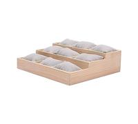 Wzmzjy Plateau à Montres à 9 Compartiments, Organisateur de Montres, Coffret de Rangement pour Bijoux et Bracelets, Présentoir pour Comptoir de Magasin, Velours Fleur de Glace