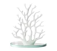 Wzmzjy Porte Bijoux Support de Rangement Présentoir Vertical Cintre à Bijoux Organisateur pour Femmes avec Base Stable et Spacieuse Adapté pour Coiffeuses E, Clair