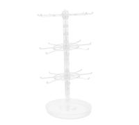Wzmzjy Présentoir à Bijoux Rotatif avec étagère, Porte-Boucles d'oreilles et Colliers, étagère de Rangement pour Commode et Vitrine, Effacer Le Niveau 3