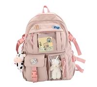 Wzmzjy Sac à Dos pour étudiantes, Filles et Adolescentes, Sac à Dos à Motif Vache Mignon, Idéal pour L'école et Les Quotidiens. Convient pour Ord, Rose