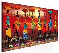 WZRY Tableau sur Toile Femmes africaines Dansant Affiche colorée Images tribales,Tableau Decoration Murale Abstrait,Tableau Africain Decoration Murale (50x150cm(20x59in))