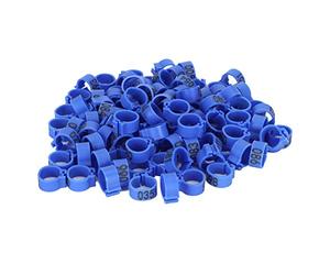 WZSASE Bandes de Jambe 001-100 |100 Anneaux de Pied d'oiseau de 10mm pour l'identification/Le Suivi/la Gestion |Clips en Plastique Robustes pour Oiseaux messagers et Oiseaux Adultes (Blue)