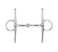 WZSASE Full Cheek Horse Snaffle Bit | 125mm Stainless Steel Jointed Ring Bit for Training/Riding/Farm | Sturdy & Safe Mouthpiece Helps Avoid Biting