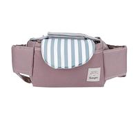 WZSASE Sac organisateur universel pour poussette |Porte-gobelet extensible et rangement pour couches/téléphones/clés |Sac suspendu avec séparateur mobile |Tissu Oxford léger, facile à (mint stripes)