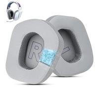 Wzsipod Coussinets de rechange en gel rafraîchissant pour casque de jeu sans fil Logitech G733 G535 G335 Lightspeed - Fabriqués en tissu de soie glacée durable, mousse isolante du bruit (gris)