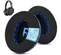 Wzsipod Gel rafraîchissant Mousse Coussin Coussinets pour Sennheiser HD 4.50BT/HD 4.50BTNC/HD4.50SE/HD4.40BT/HD4.30G/HD4.20S/HD458BT/HD 450/HD450BT/HD400S/HD350BT-Fabriqué en Tissu Doux（Noir et Bleu）